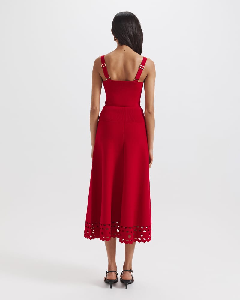 Mia Milano Cut Out Skirt in CRIMSON