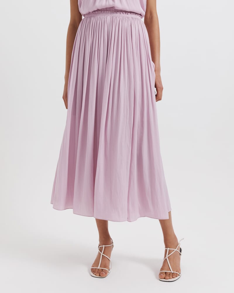 Lillian Pleated Maxi Skirt in THISTLE