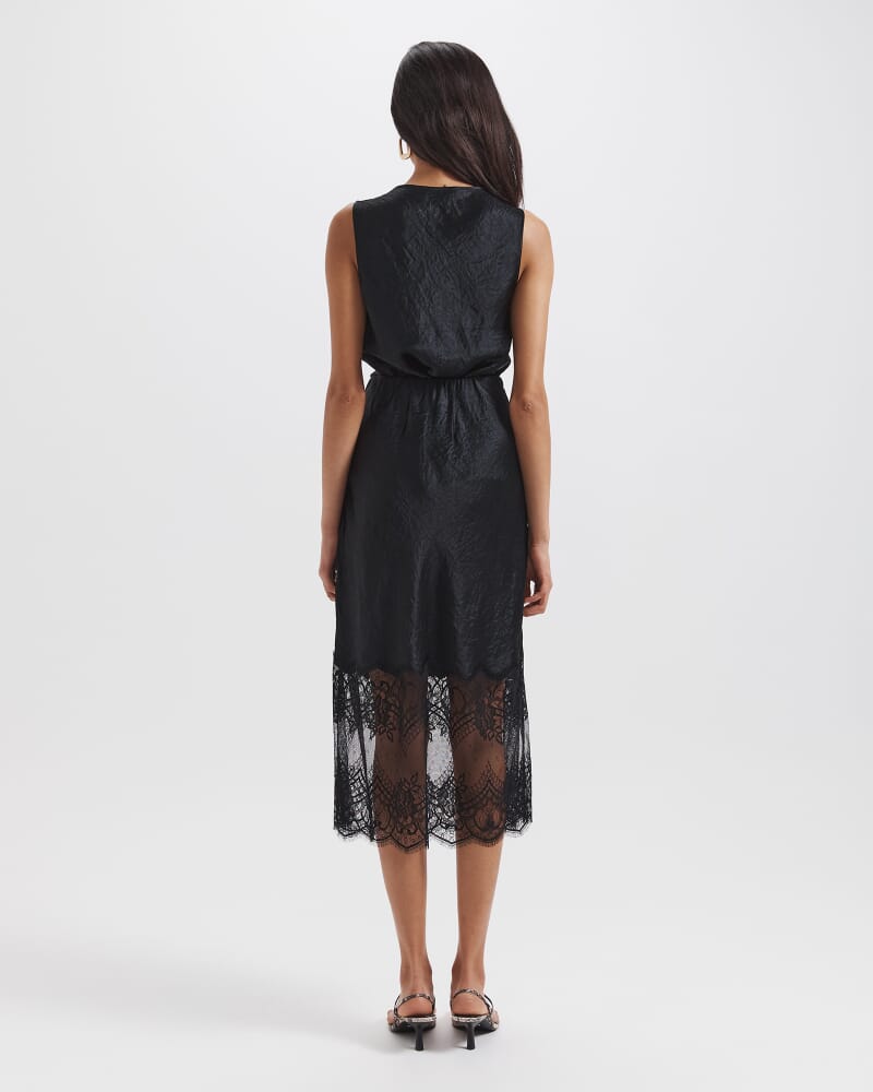 Ivana Lace Midi Skirt in BLACK