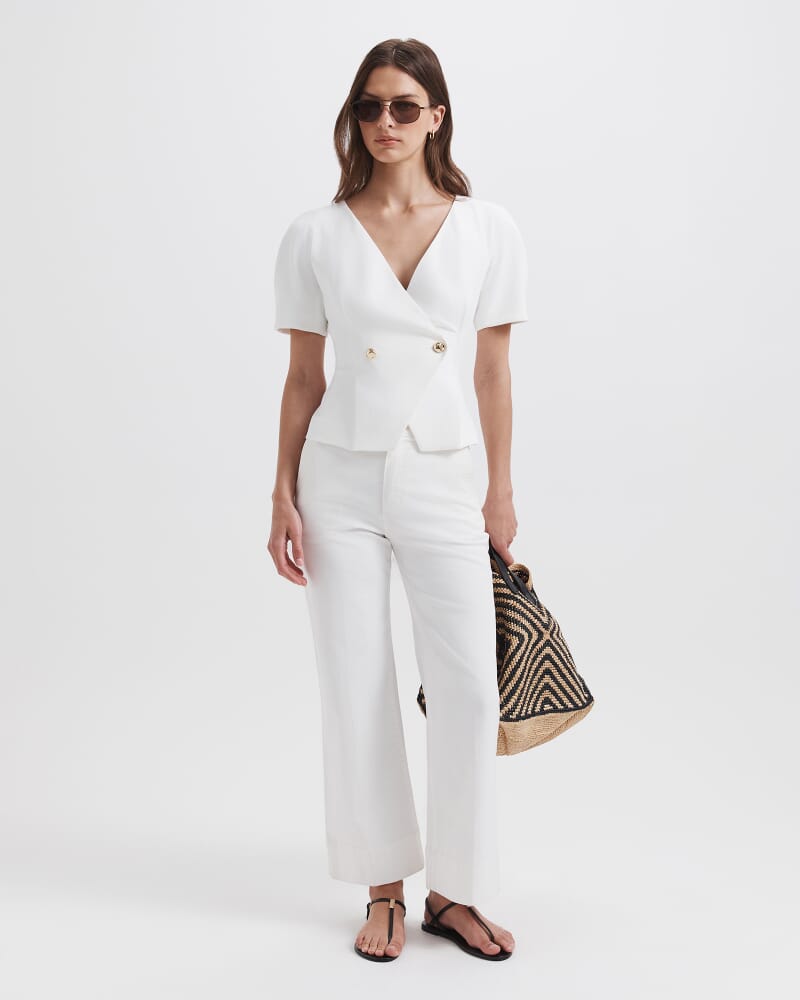 Dharma Short Sleeve Jacket in ALABASTER