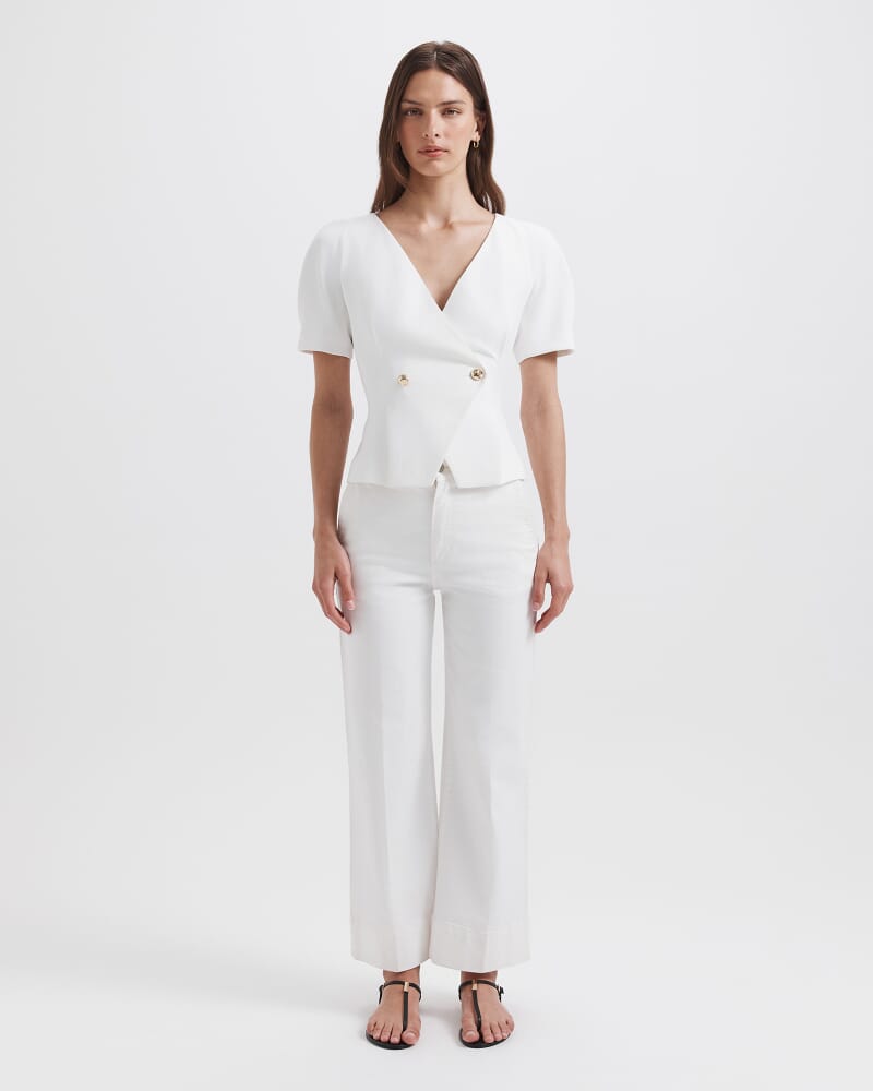 Dharma Short Sleeve Jacket in ALABASTER