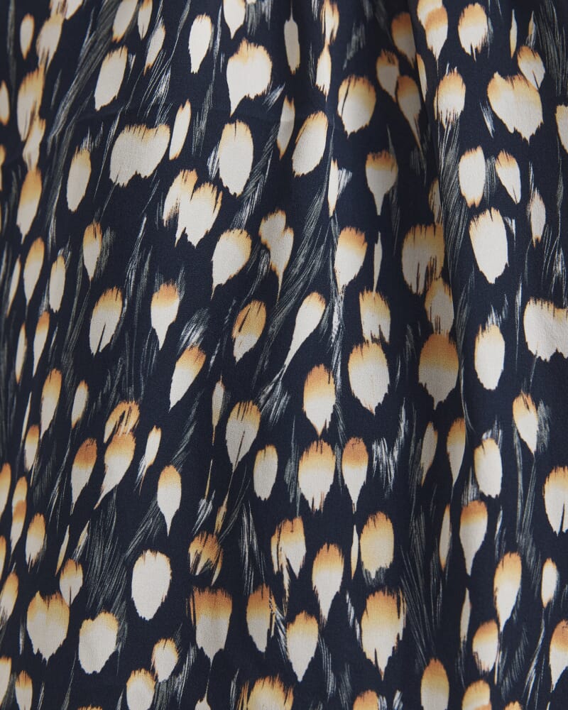 Starling Silk High Neck Short Sleeve Top in BLACK MULTI