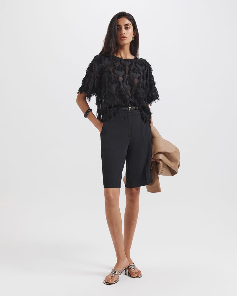 Aurelia Short Sleeve Top in BLACK