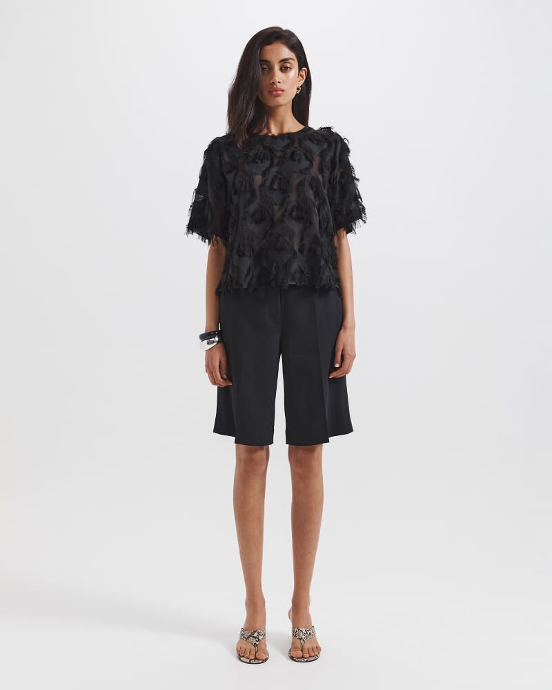 Aurelia Short Sleeve Top in BLACK