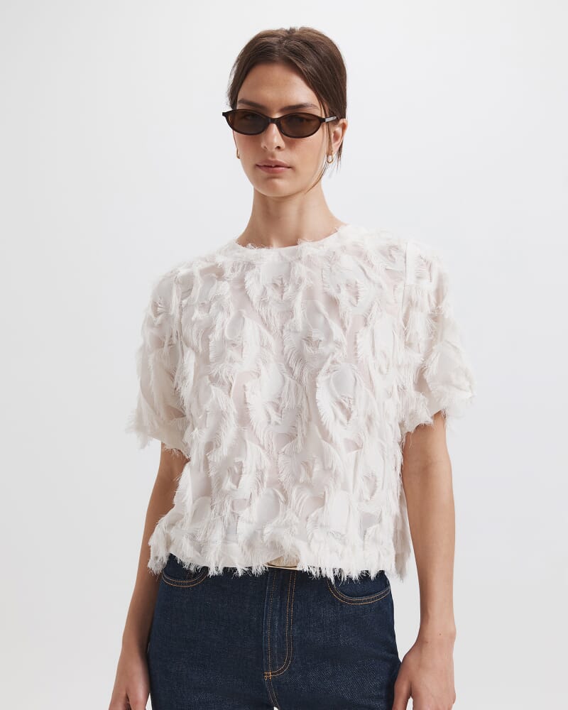 Aurelia Short Sleeve Top in IVORY