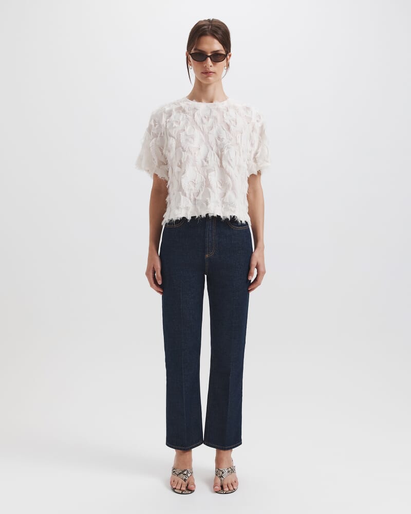 Aurelia Short Sleeve Top in IVORY