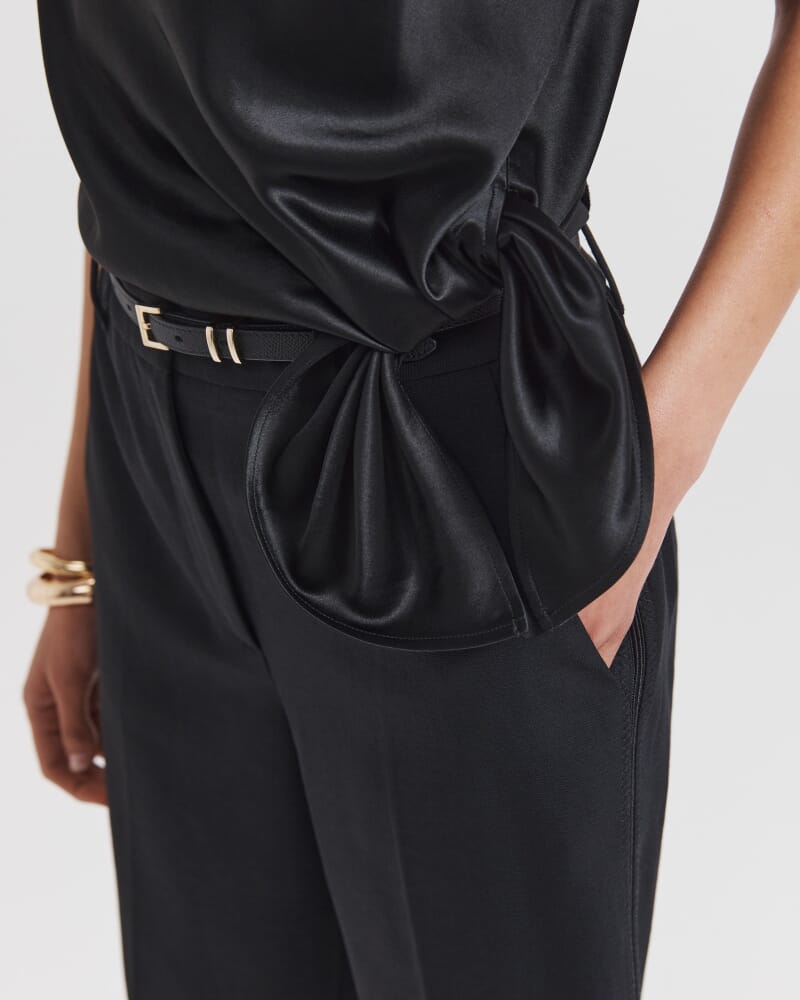 Sallee Asymmetric Tunic Top in BLACK