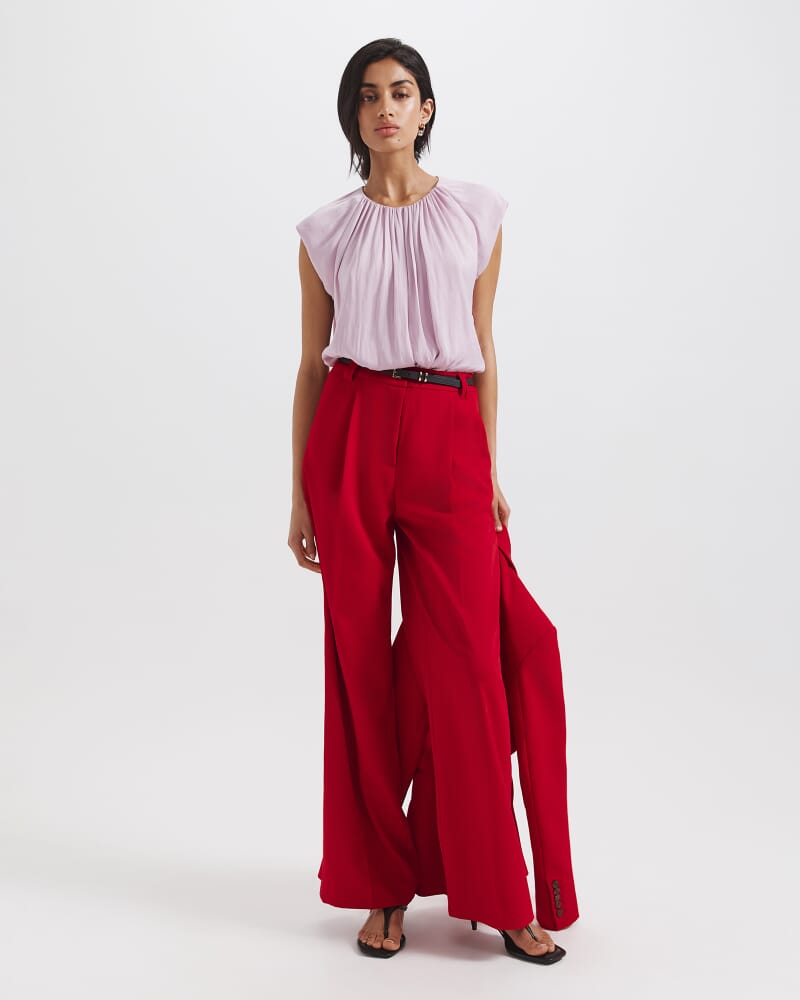 Lillian Pleat Front Blouse in THISTLE