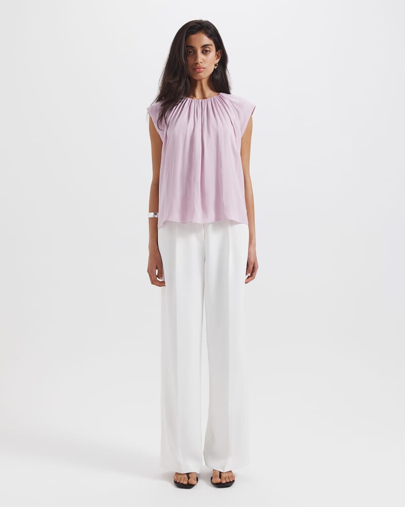 Lillian Pleat Front Blouse in THISTLE