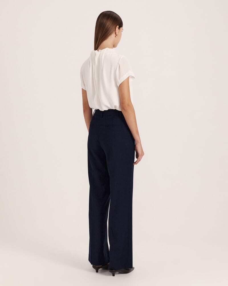 Willa High Neck Short Sleeve Top in OFF WHITE