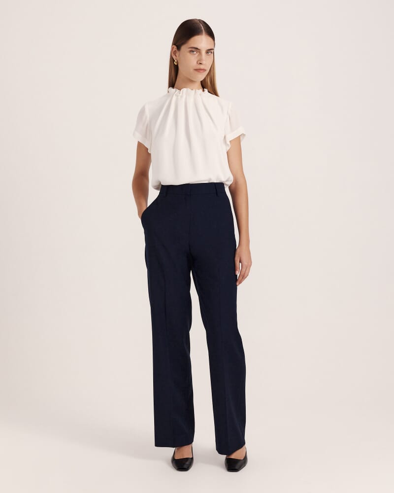 Willa High Neck Short Sleeve Top in OFF WHITE