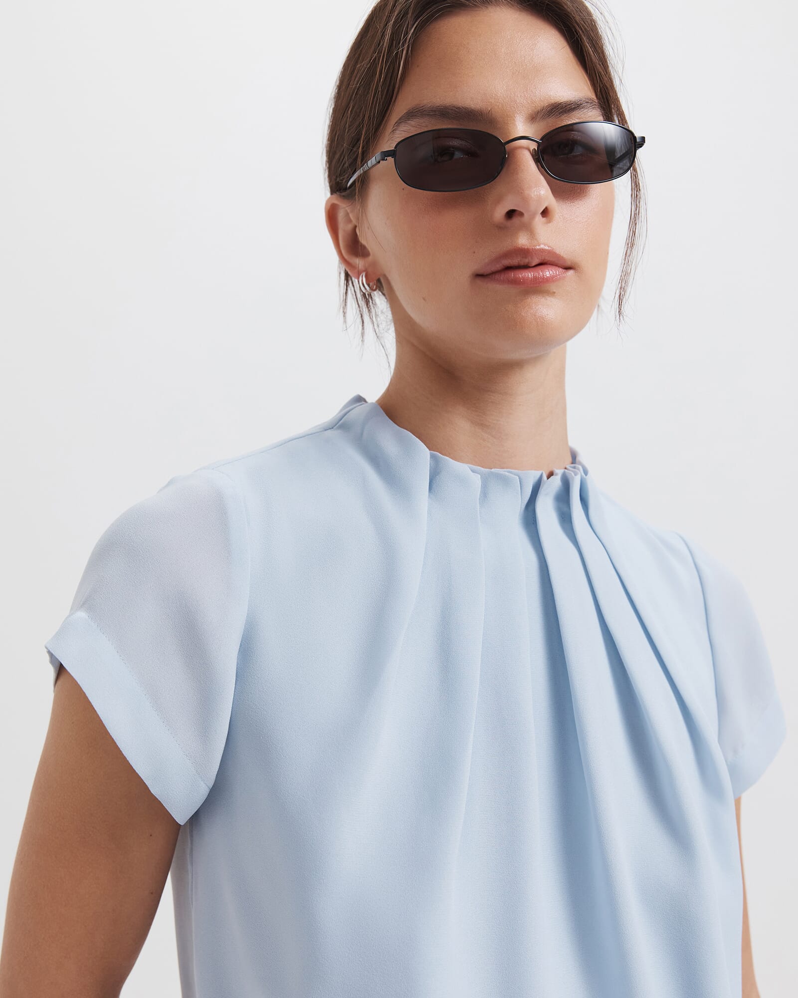 Willa High Neck Short Sleeve Top