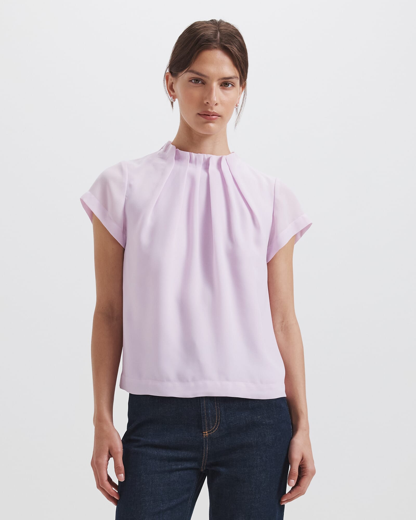 Willa High Neck Short Sleeve Top