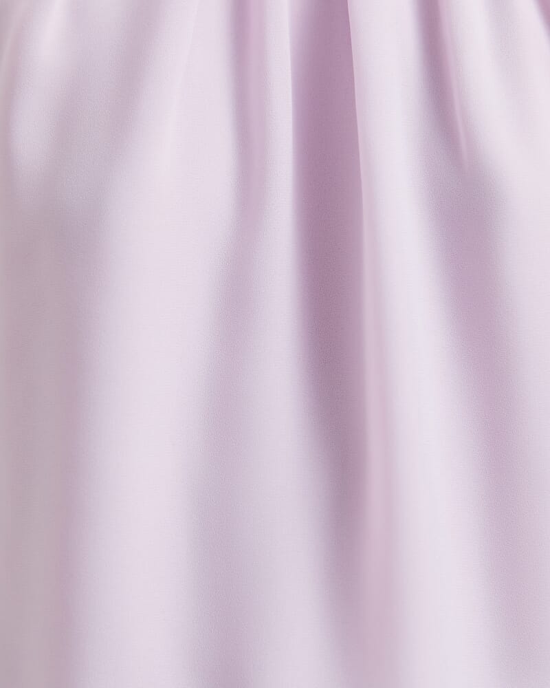 Willa High Neck Short Sleeve Top in SOFT LILAC