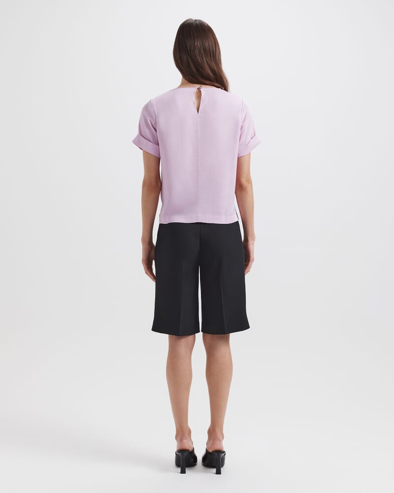 Sadie Silk Short Sleeve Tee in HEATHER