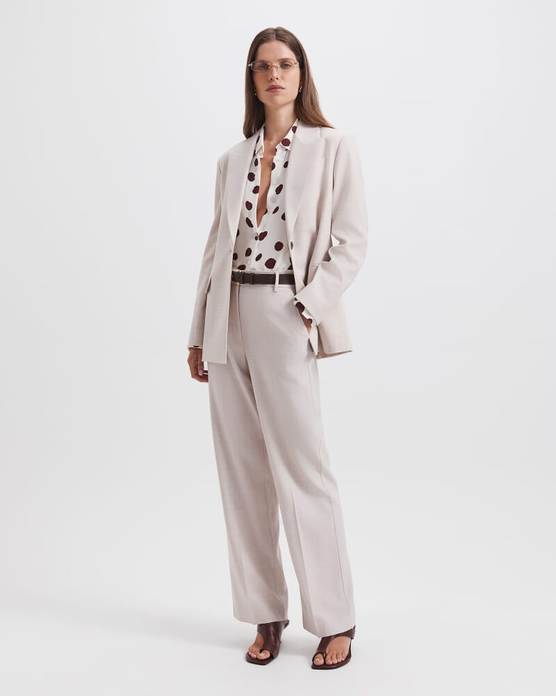 Dolcetto Silk Long Sleeve Shirt in WHITE/MULTI