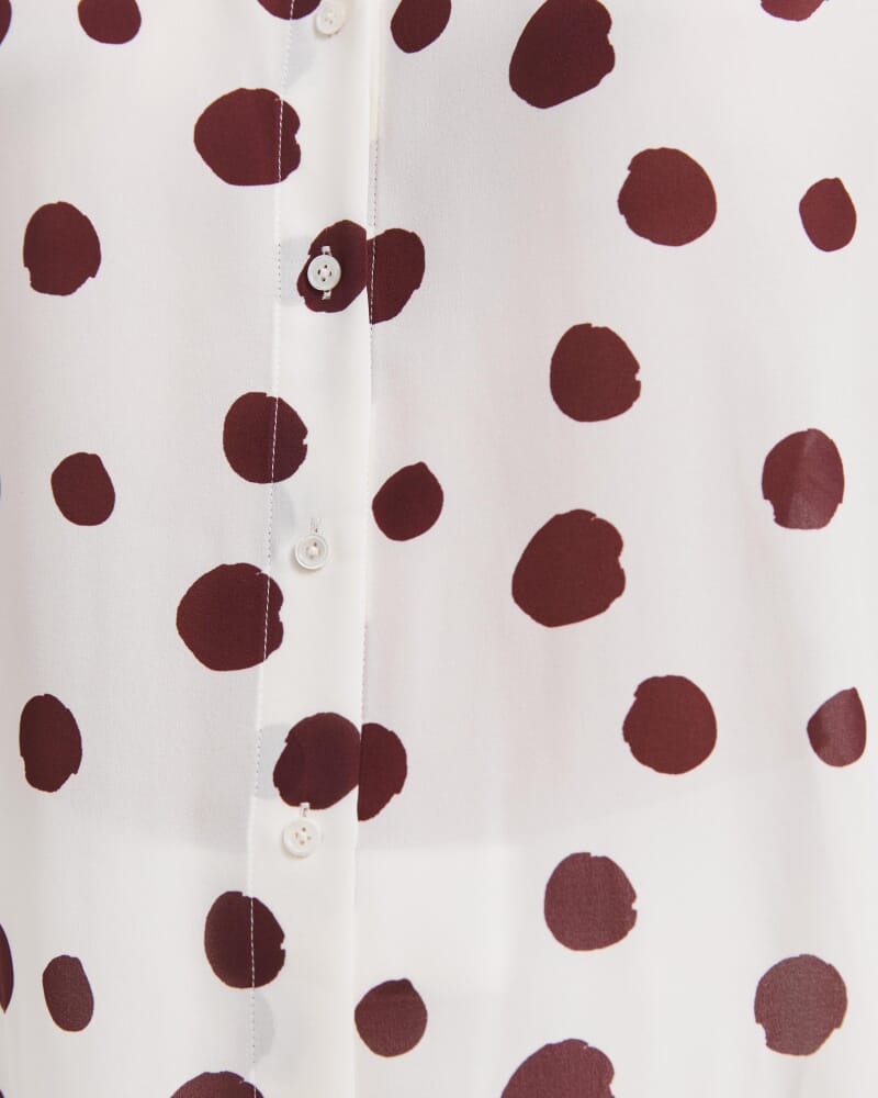 Dolcetto Silk Long Sleeve Shirt in WHITE/MULTI