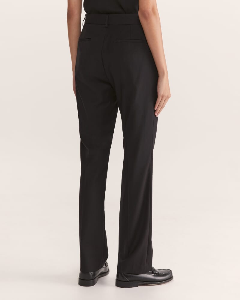 Celeste Wool Straight Suit Pant in BLACK