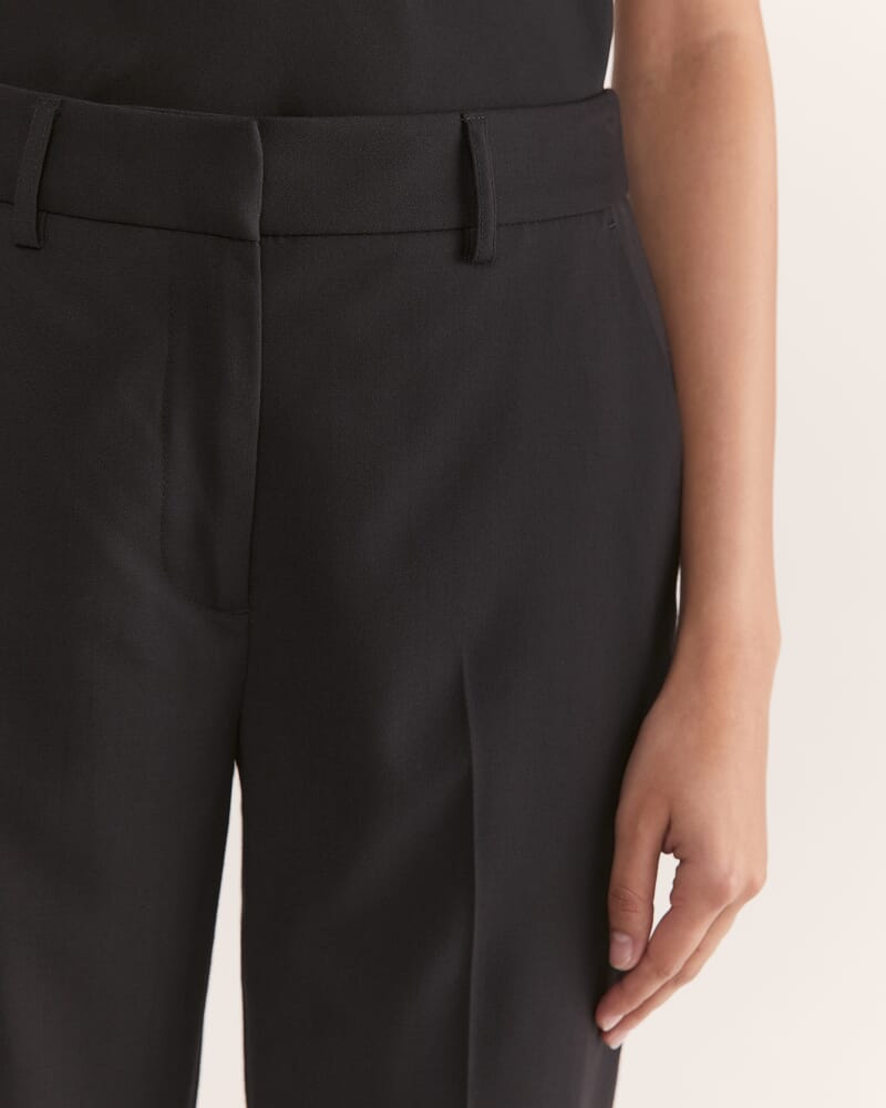 Celeste Wool Straight Suit Pant in BLACK