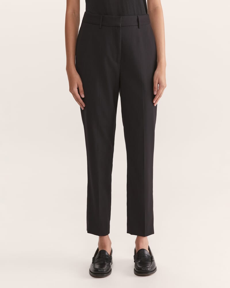 Celeste Wool Tapered Suit Pant in BLACK