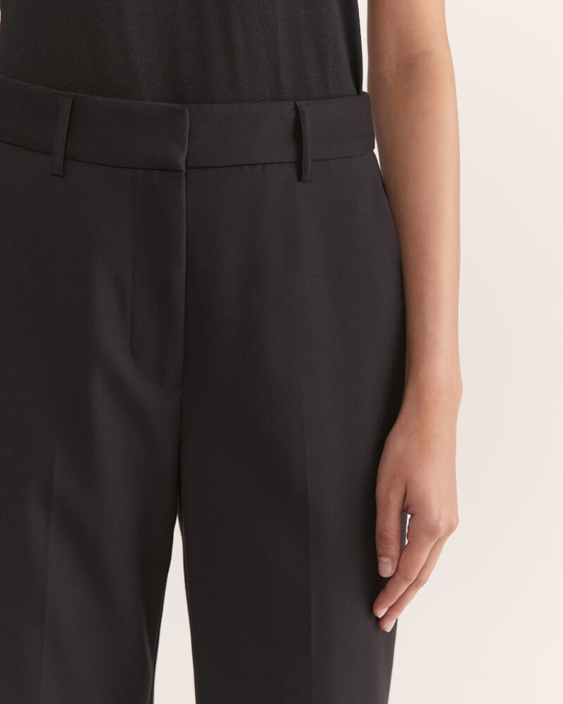 Celeste Wool Tapered Suit Pant in BLACK