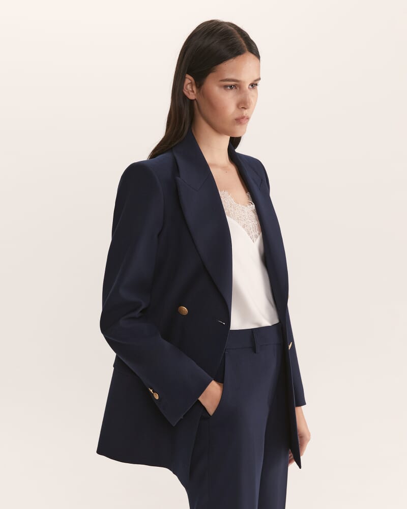 Celeste Wool Tapered Suit Pant in FRENCH NAVY
