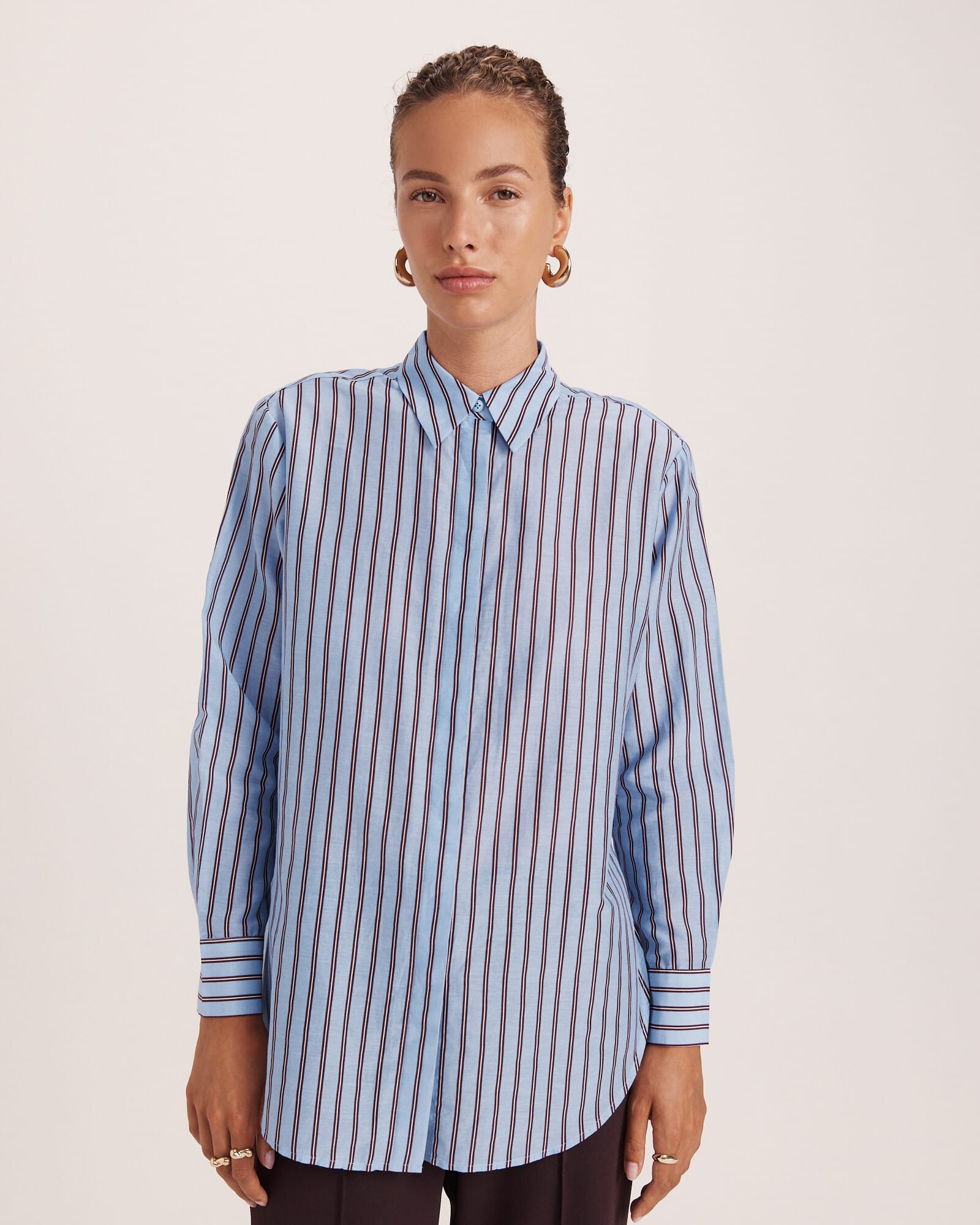 Cora Silk Cotton Boyfriend Shirt