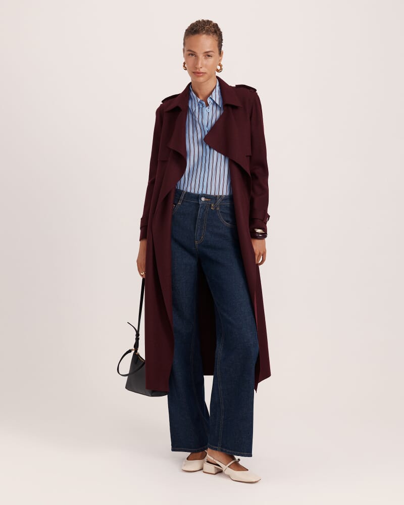 Cora Silk Cotton Boyfriend Shirt in BLUE MULTI