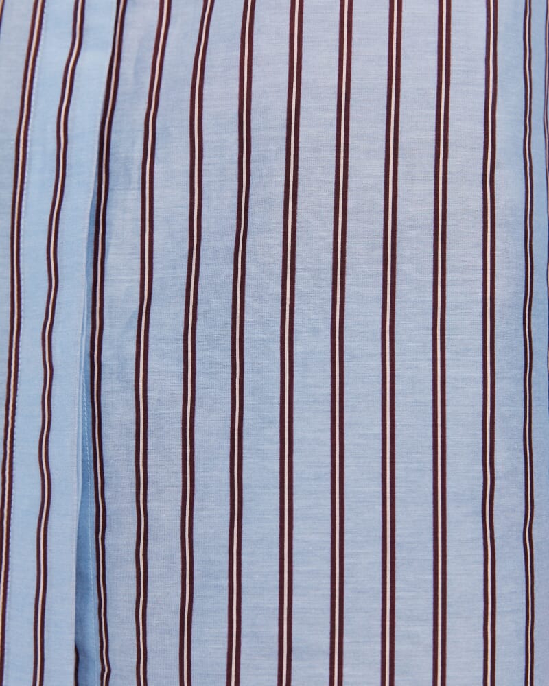 Cora Silk Cotton Boyfriend Shirt in BLUE MULTI