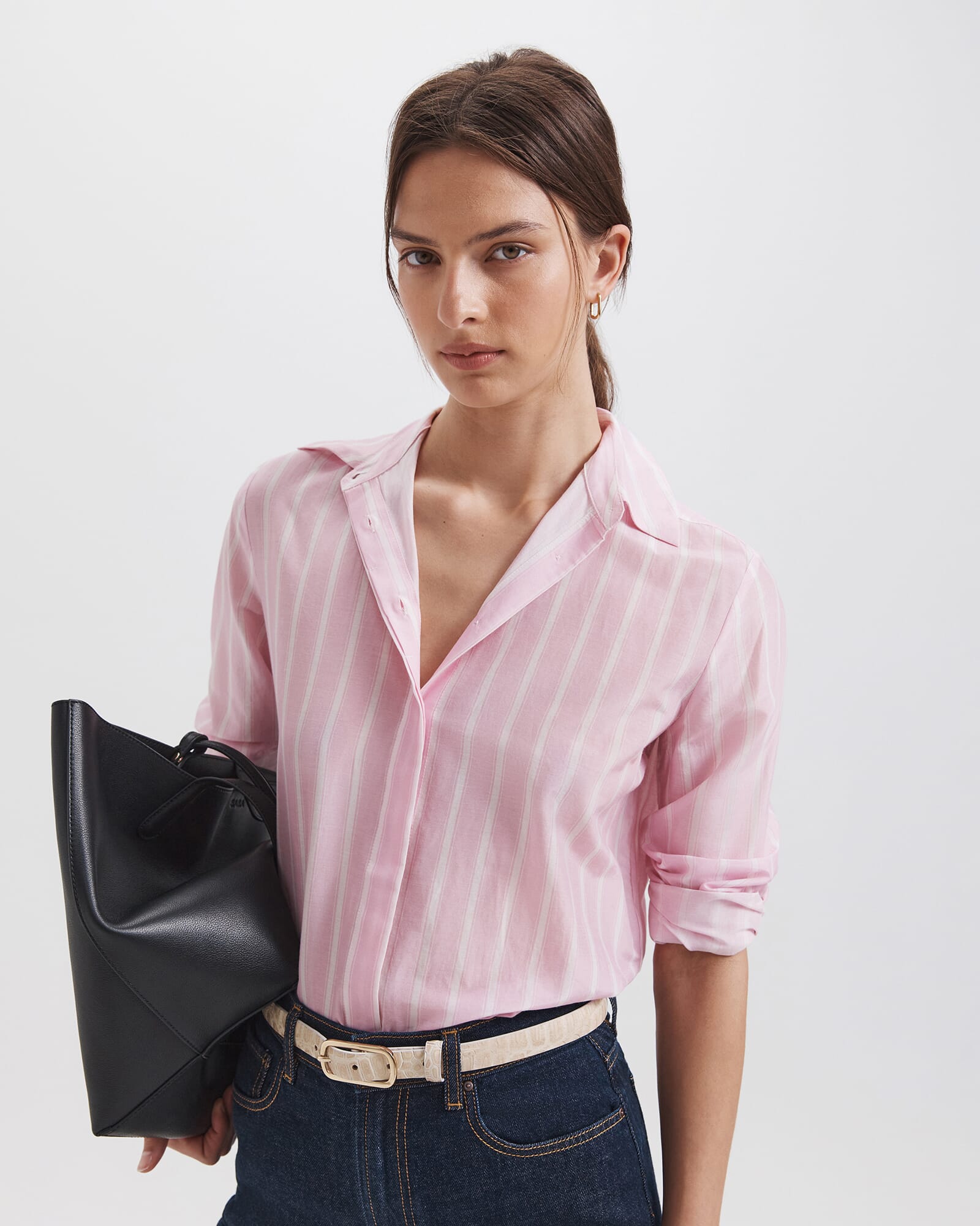 Cora Silk Cotton Boyfriend Shirt