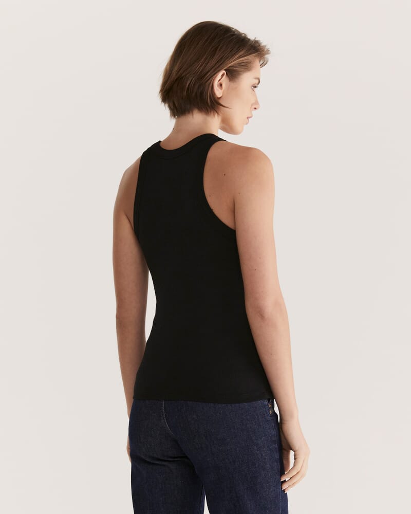 Emilie Rib Tank Top in BLACK