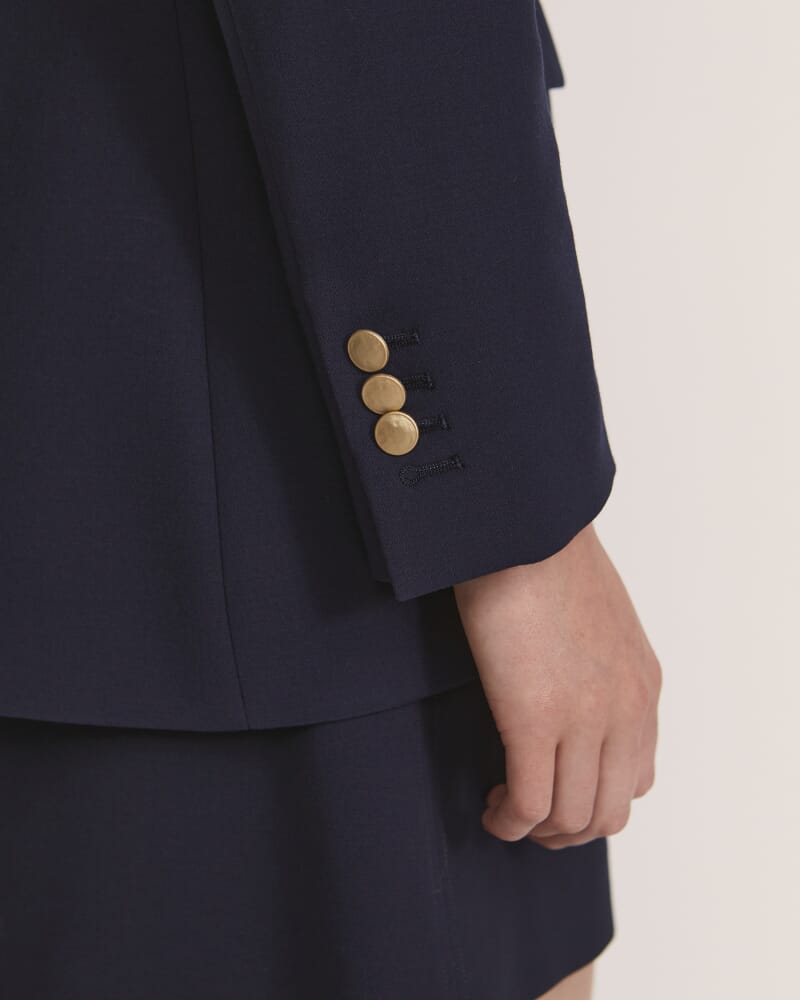 Celeste Wool Double Breasted Blazer in FRENCH NAVY