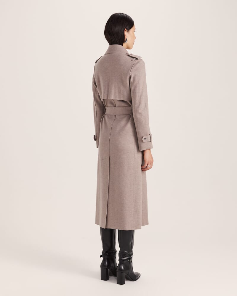 Karla Wool Longline Trench Coat in MINK