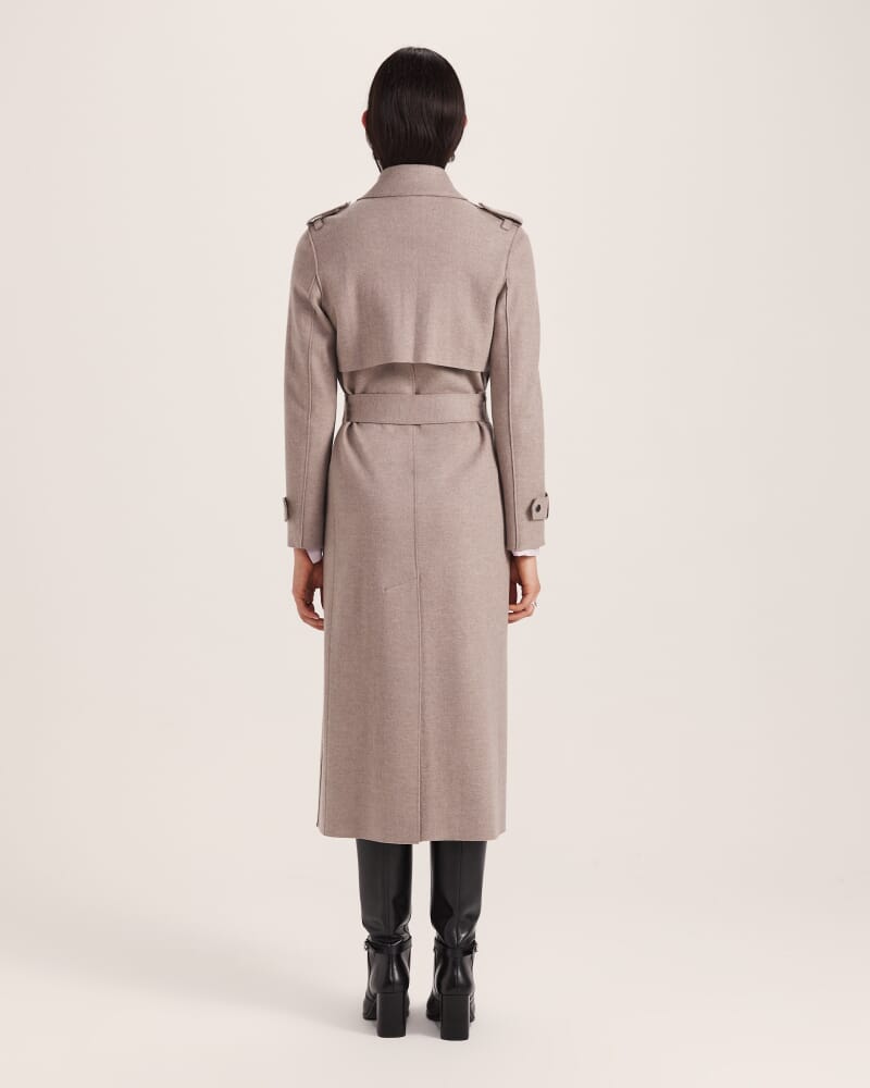 Karla Wool Longline Trench Coat in MINK