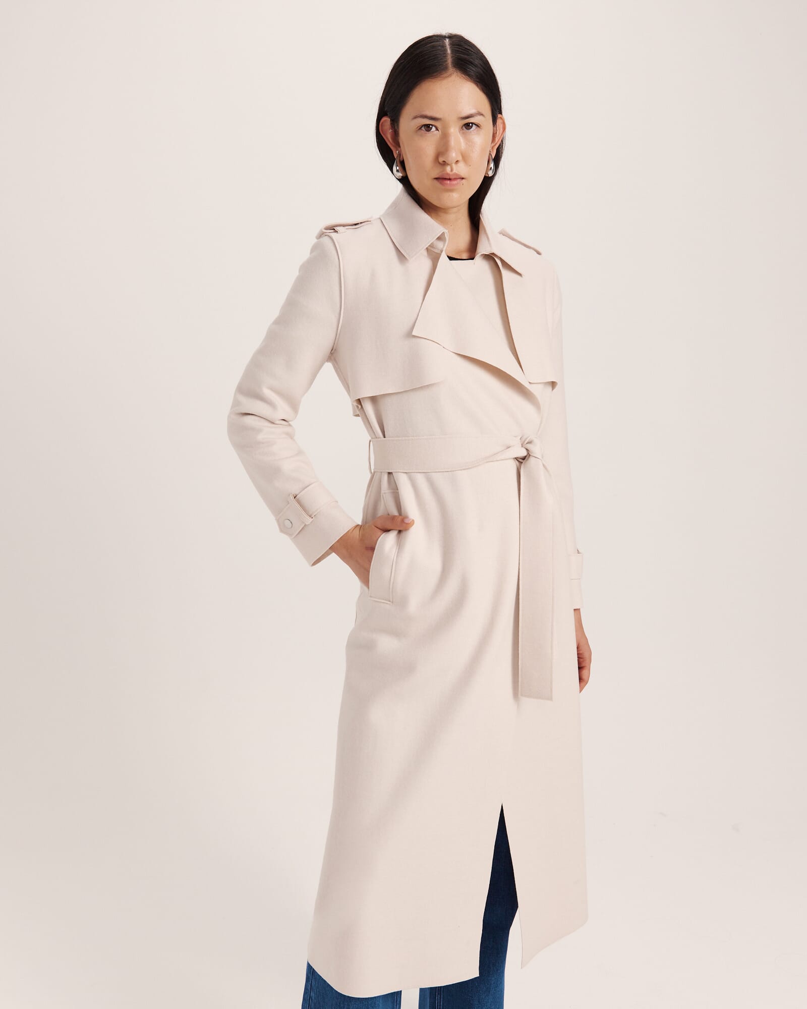 Karla Wool Longline Trench Coat