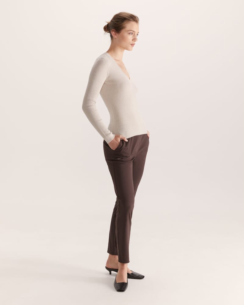 Tia Pull On Pant in CHOCOLATE