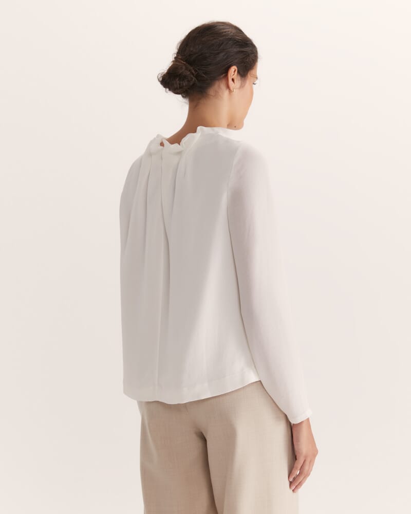 Willa High Neck Long Sleeve Top in OFF WHITE