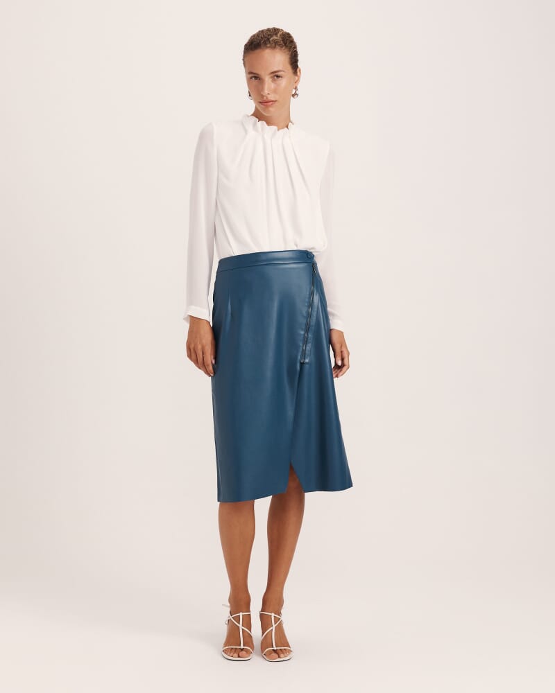 Willa High Neck Long Sleeve Top in OFF WHITE