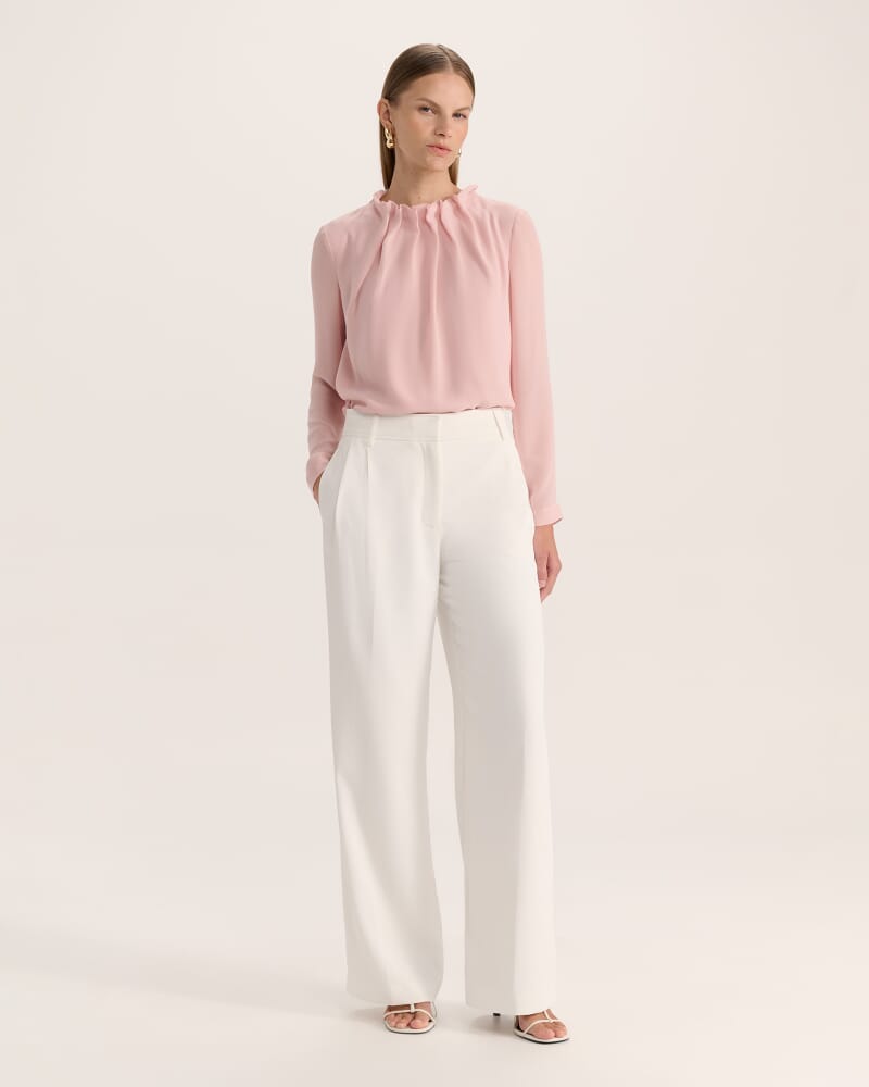 Willa High Neck Long Sleeve Top in PINK FROST