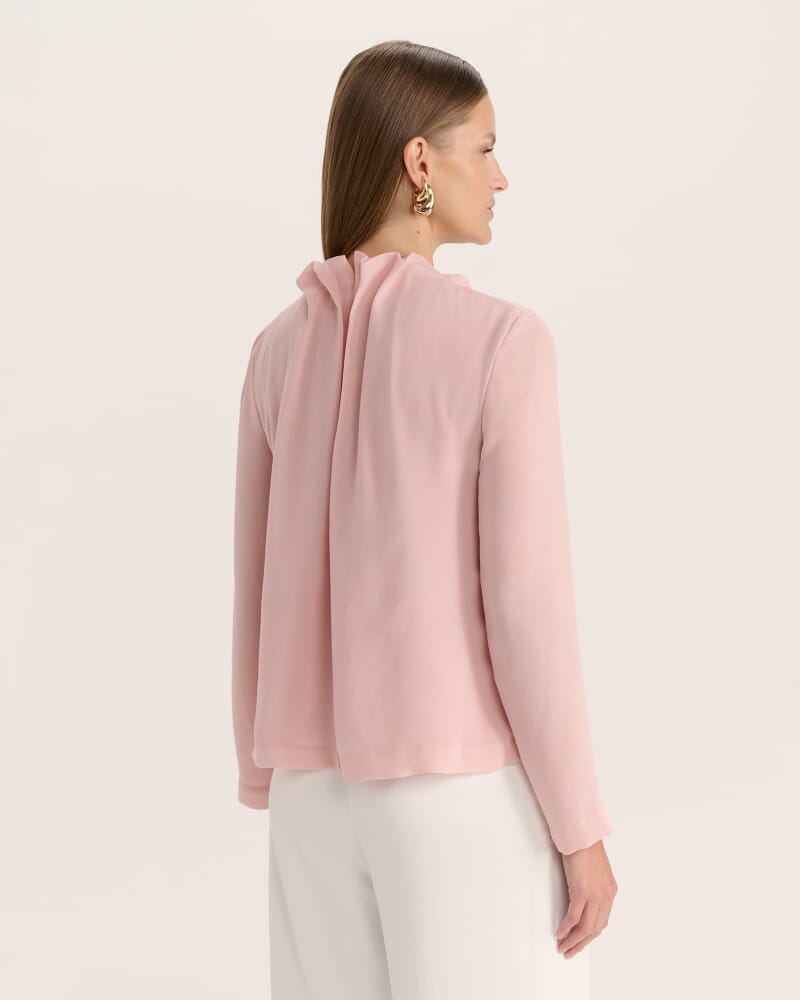Willa High Neck Long Sleeve Top in PINK FROST