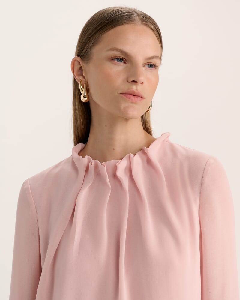 Willa High Neck Long Sleeve Top in PINK FROST