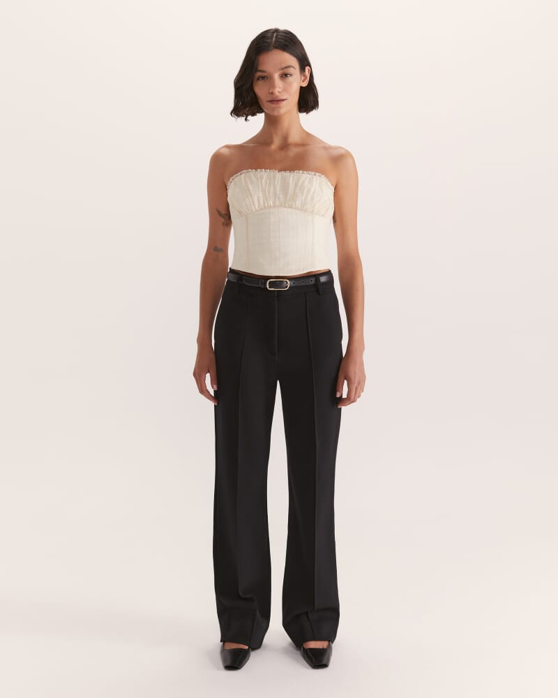 Mae Bustier Mesh Top in SOFT STONE