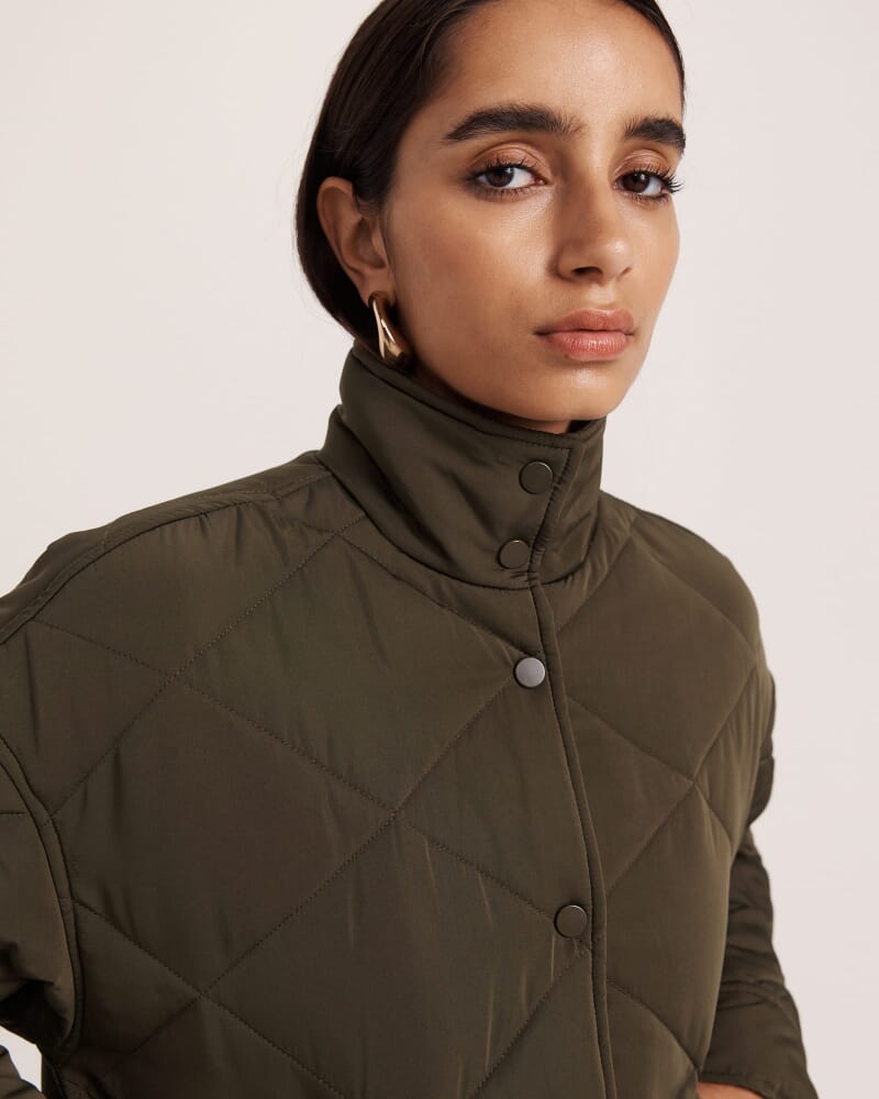 Audra Quilted Jacket in DARK KHAKI