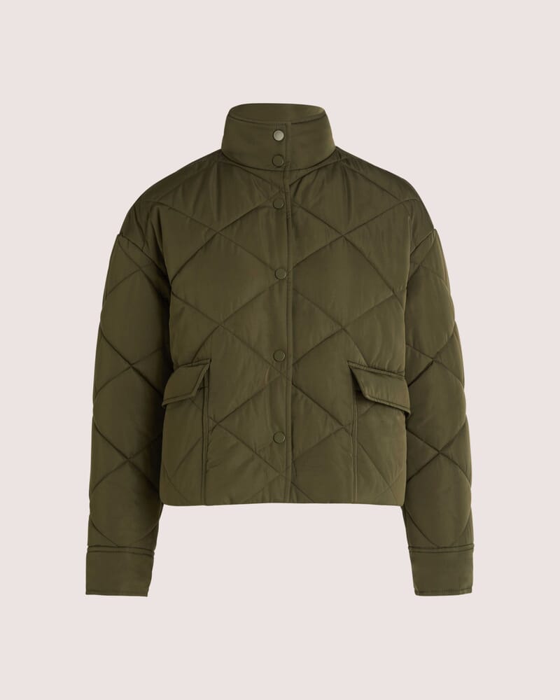 Audra Quilted Jacket in DARK KHAKI