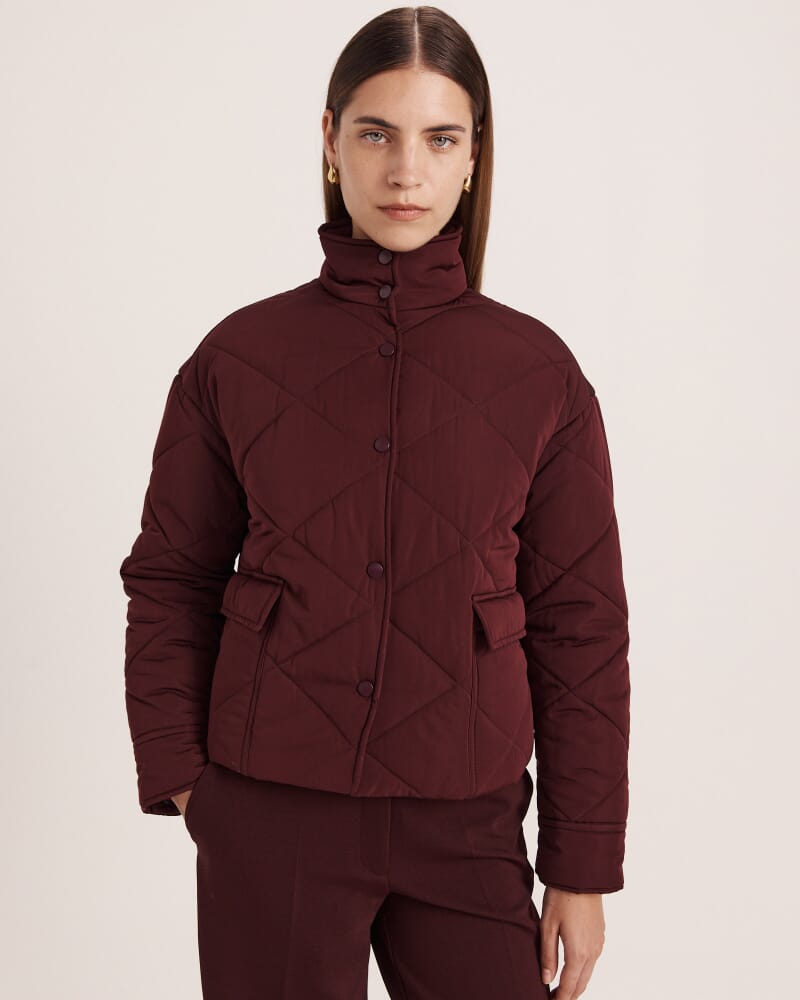 Audra Quilted Jacket in MERLOT