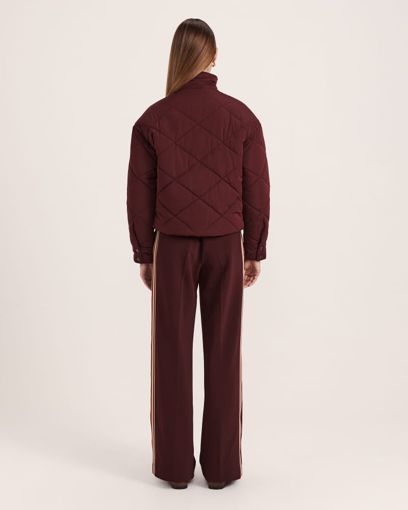 Audra Quilted Jacket in MERLOT