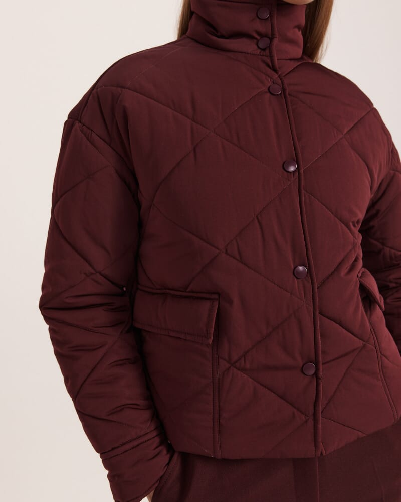 Audra Quilted Jacket in MERLOT