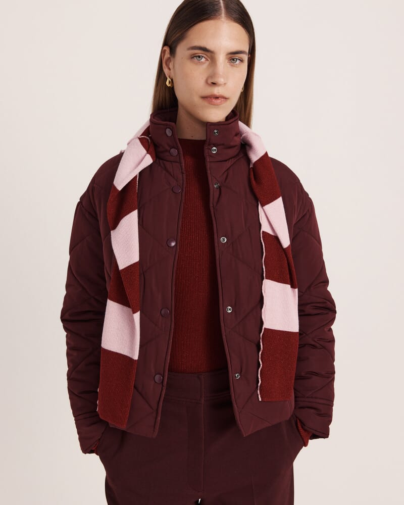 Audra Quilted Jacket in MERLOT