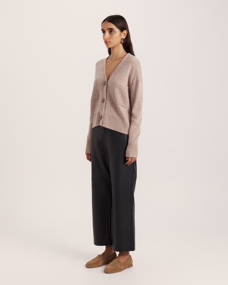 Nora Wool Cashmere Cardi in MINK