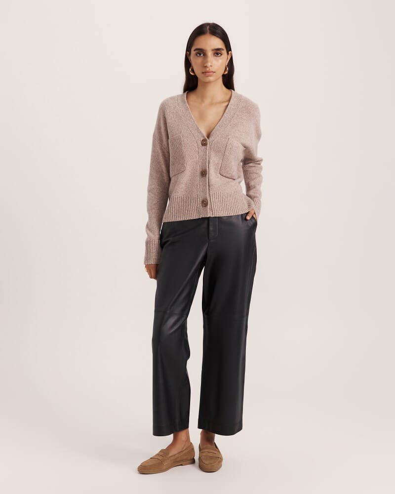 Nora Wool Cashmere Cardi in MINK